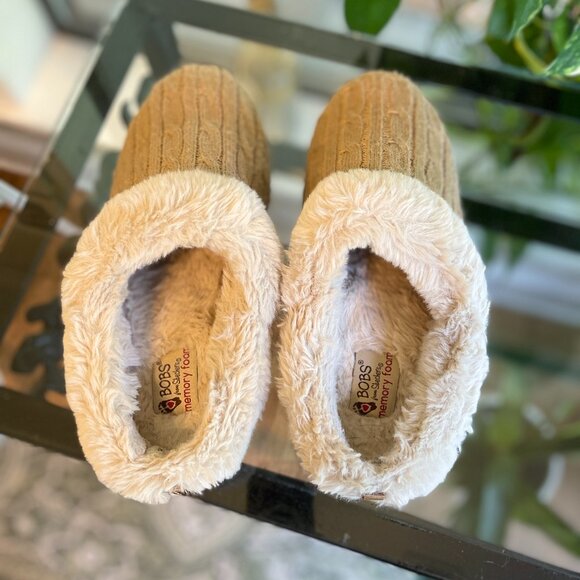 Skechers Ice Angel Slipper Chestnut Women’s 7M – Cozy Cable Knit, Plush Foam - Picture 1 of 5